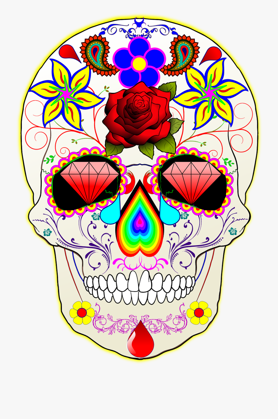 Sugar Skull Transparent Background, Transparent Clipart
