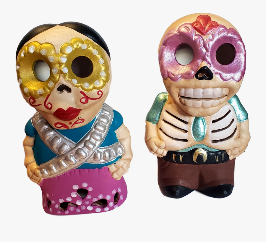 Day Of The Dead Catrin And Catrina Ceramic Figurines - Figurine, Transparent Clipart