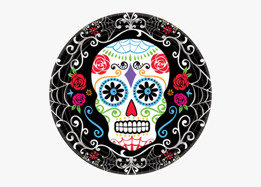 Day Of The Dead Party Plates Pk18 - Do Day Of The Dead Decoration, Transparent Clipart