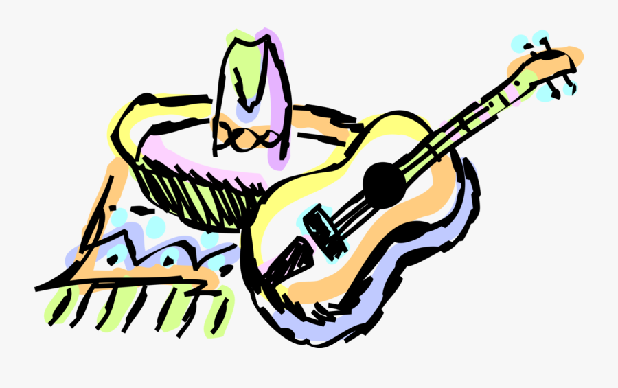 Vector Illustration Of Mexican Sombrero Hat Head Covering - Spanisch Clipart, Transparent Clipart