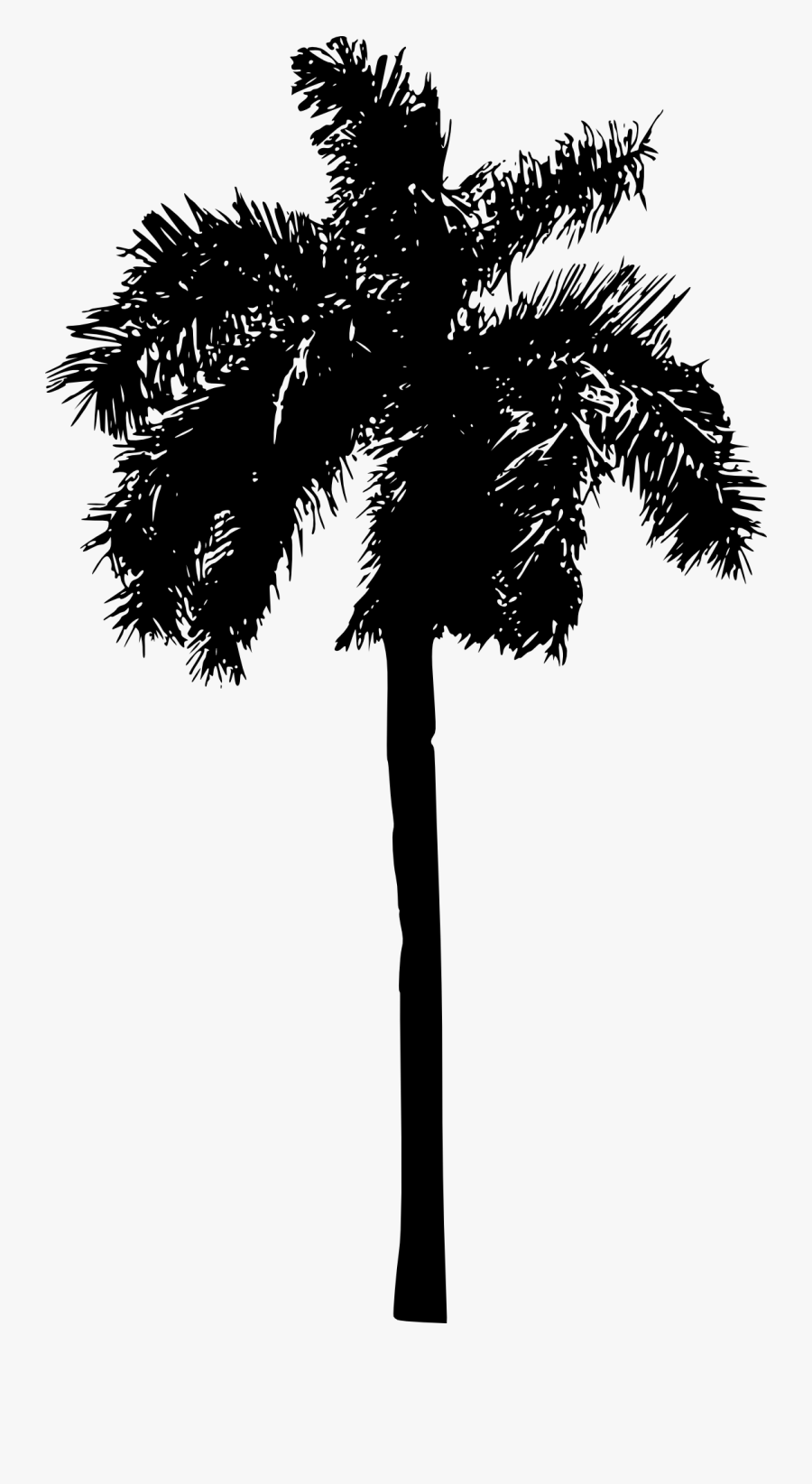 Palm Clipart Watercolor - Palm Tree Silhouette Png, Transparent Clipart