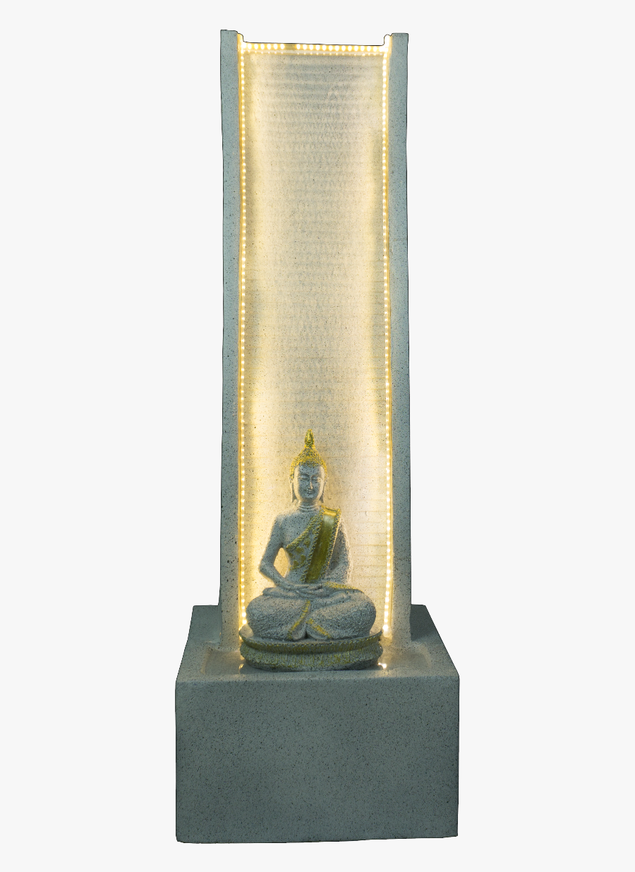 Buddha Statue With Water Fountain, Transparent Clipart