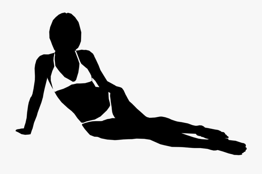 Woman Sexy Silhouette Underwear Lingerie Posing Silhouette - Silhouette Woman Lying Down, Transparent Clipart