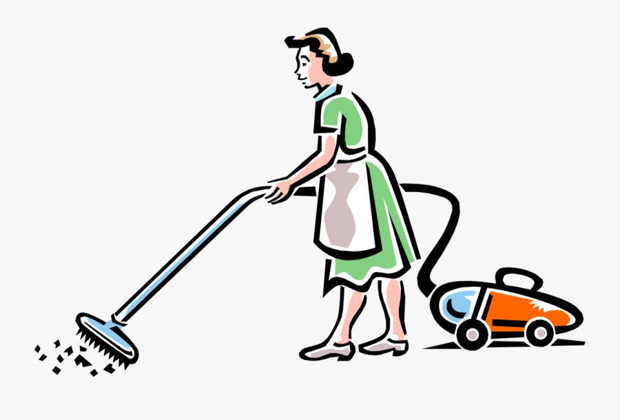 Transparent Janitorial Clipart - House Cleaning Cartoon Vacuum, Transparent Clipart