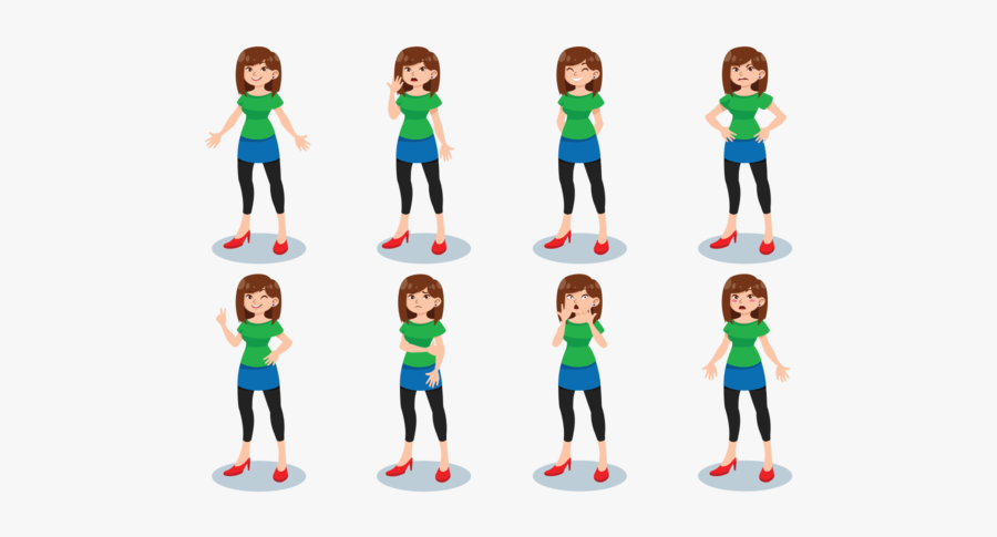 Woman Cartoons Vector - Cartoon Woman Standing Image Vector, Transparent Clipart