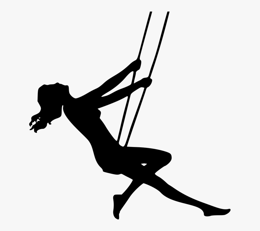 Girl On A Swing Silhouette, Transparent Clipart