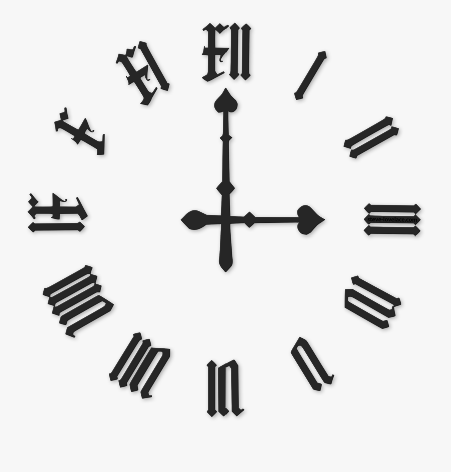 Clip Art The Fall Of Steve - Roman Numeral Clock Clipart, Transparent Clipart