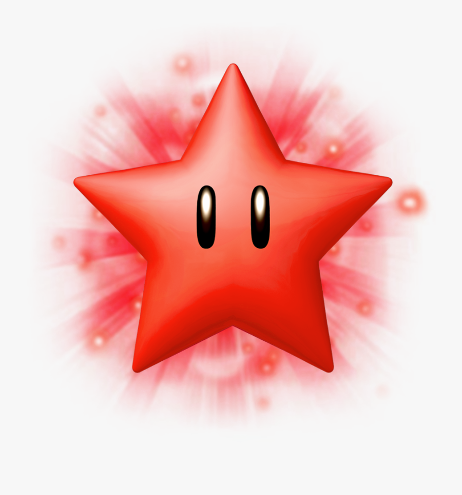 Mario Star Clipart Red - Super Mario Galaxy Red Power Star, Transparent Clipart