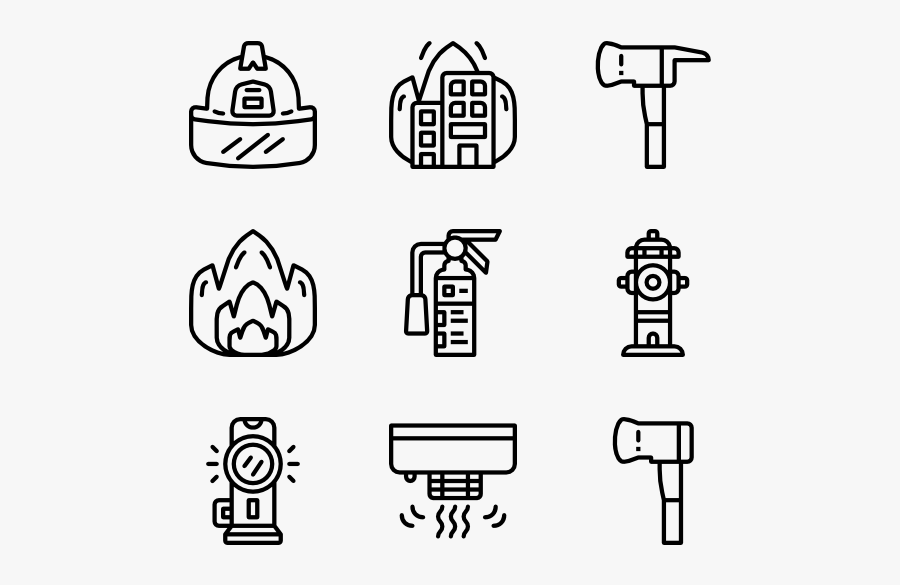 Firestation - Pixel Icons, Transparent Clipart