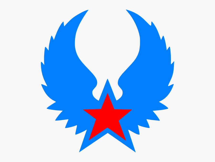 Red Star Blue Wings Svg Clip Arts, Transparent Clipart