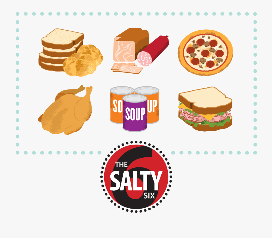 Salty Six - Food With High Level Of Salt, Transparent Clipart