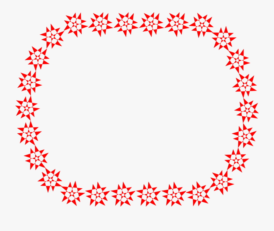 Red Star Border - Circle, Transparent Clipart