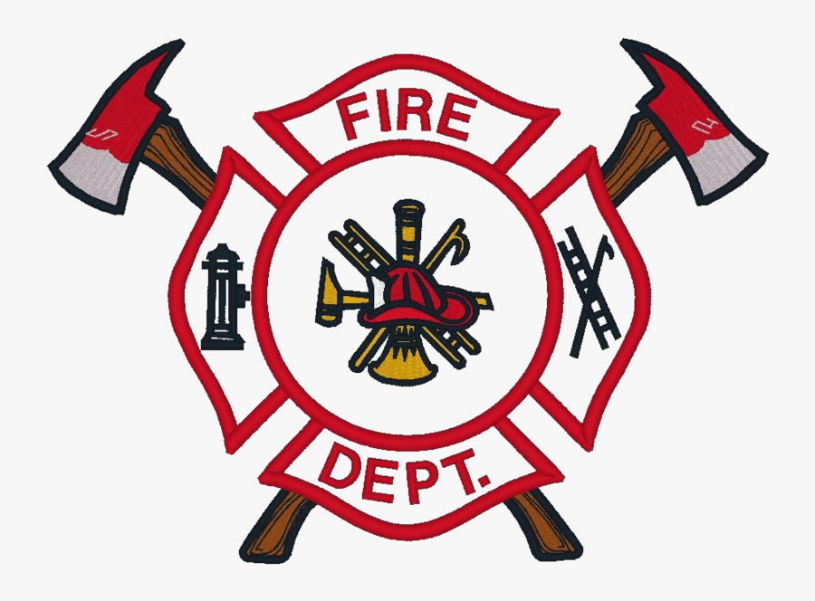 Firefighter Badge Png Transparent Image - Fire Department Logo With Axes, Transparent Clipart