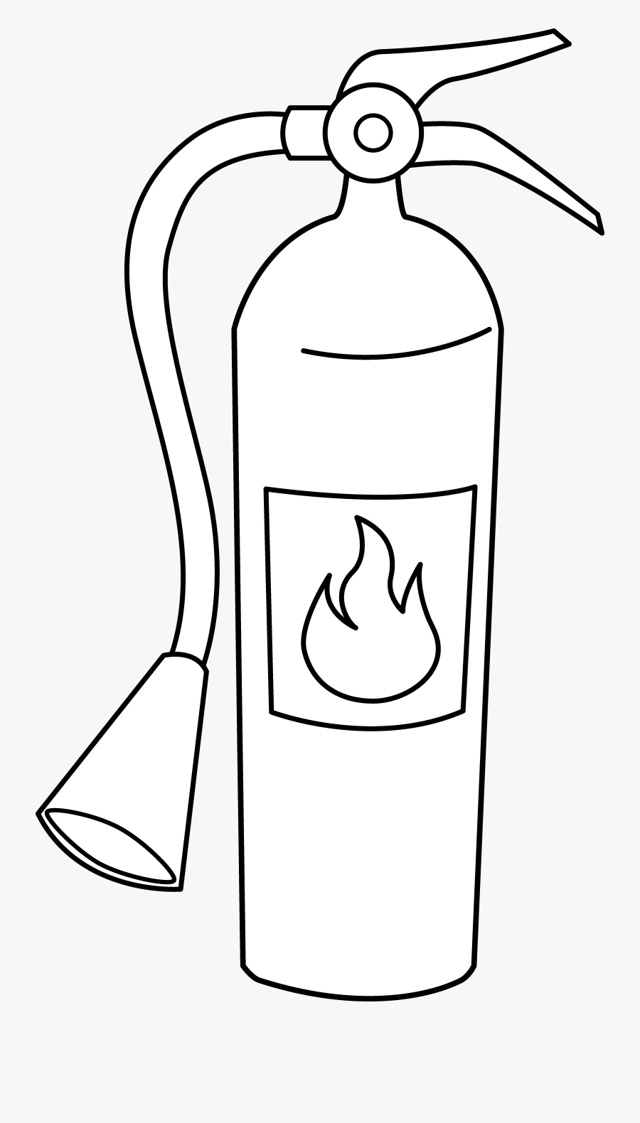 Black And White Fire - Draw A Fire Extinguisher, Transparent Clipart