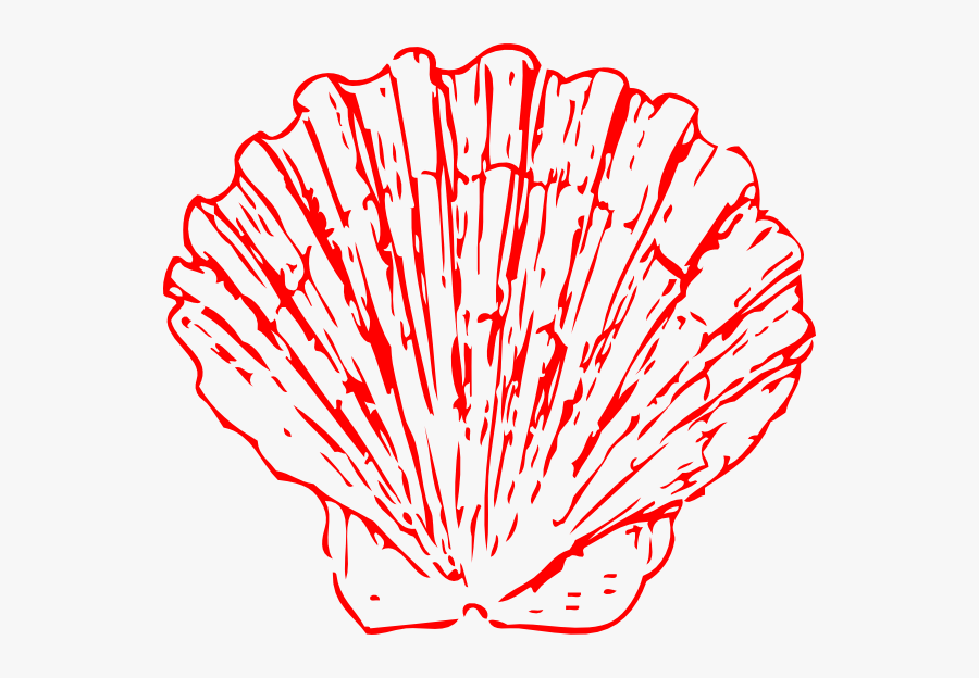 Red Seashell Clip Art At Vector Clip Art Online - Scallop Clip Art, Transparent Clipart