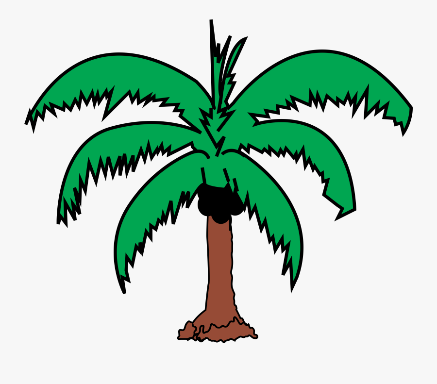 Coconut Palm - Coconut Tree Leaf Drawing, Transparent Clipart