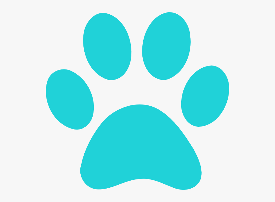 Bright Teal Paw Print Clip Art At Clkercom Vector Online - Grey Paw Print, Transparent Clipart