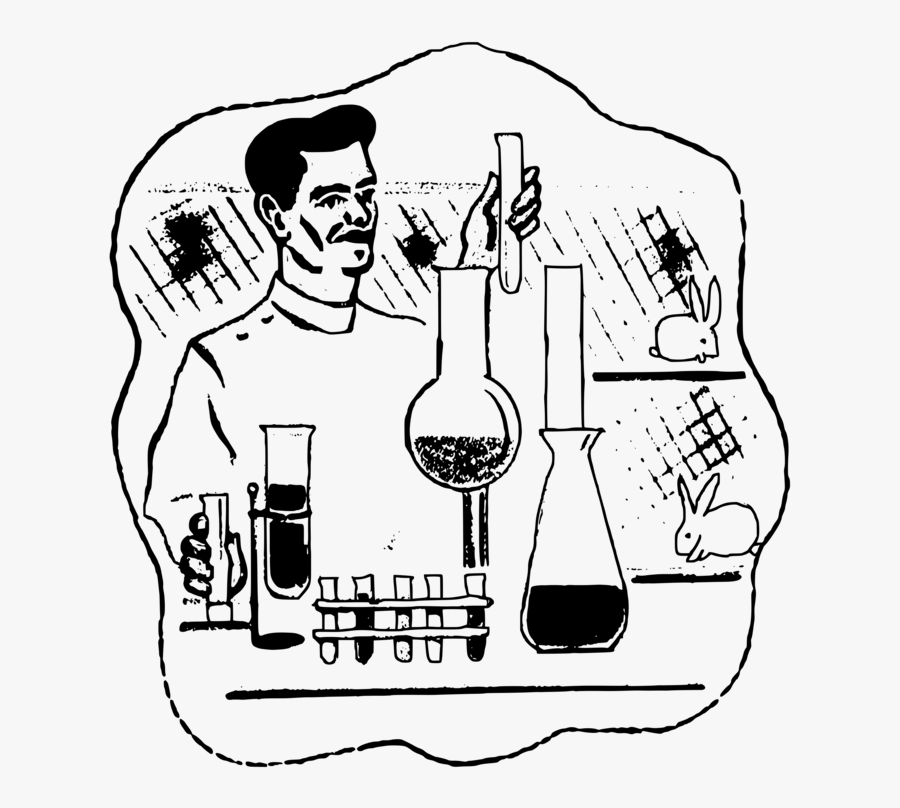Animal Testing Experiment Free Male Scientist Drawing - Chemistry Science Lab Drawing, Transparent Clipart