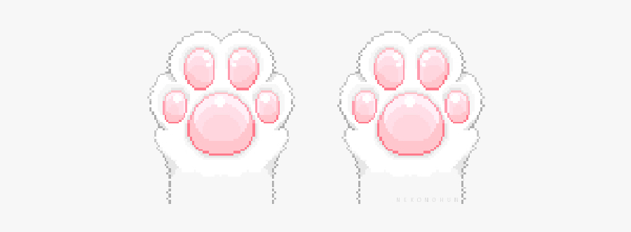 #cat #paw #paws #pixel #freetoedit - Kawaii Cat Paw Transparent, Transparent Clipart