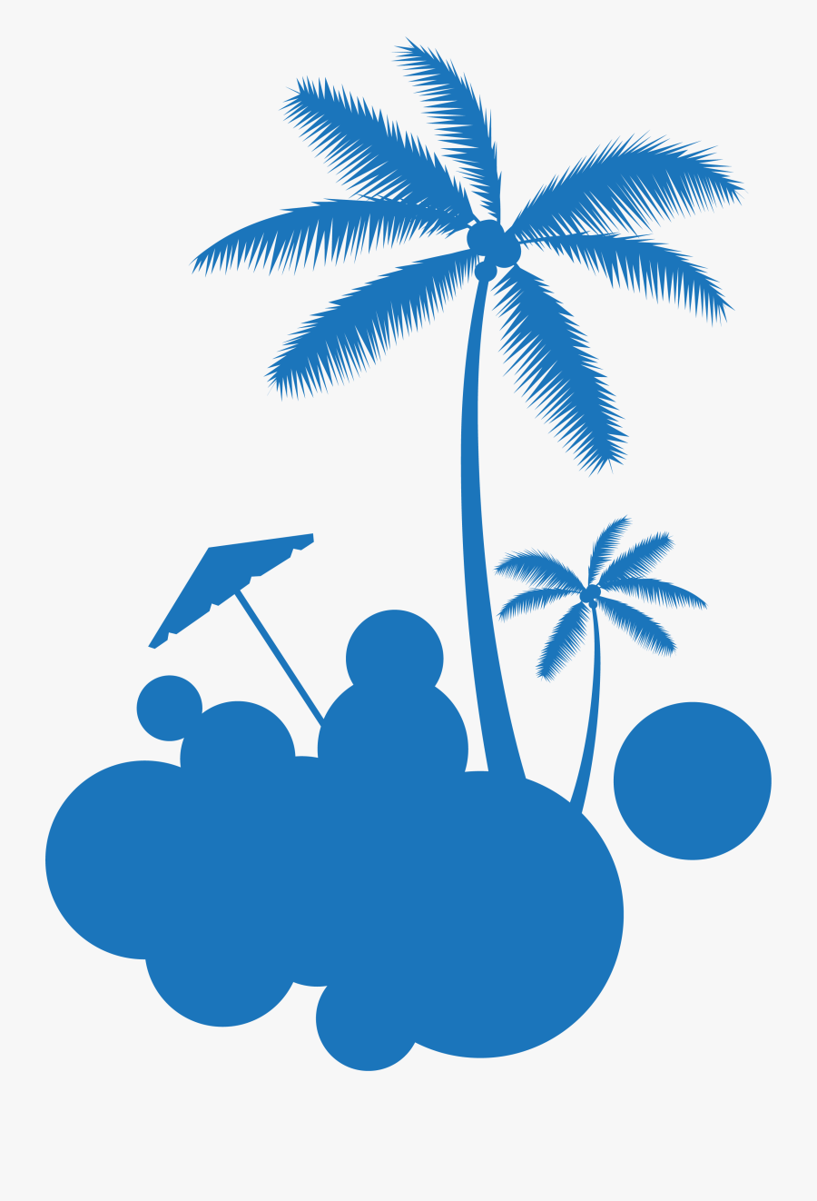 Blue Coconut Tree Little Euclidean Vector Fresh Clipart, Transparent Clipart