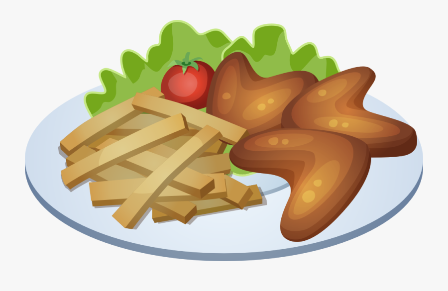 French Fries Pizza Chicken Nugget Chicken Fingers Indian - Pollo Con Papas Vector, Transparent Clipart