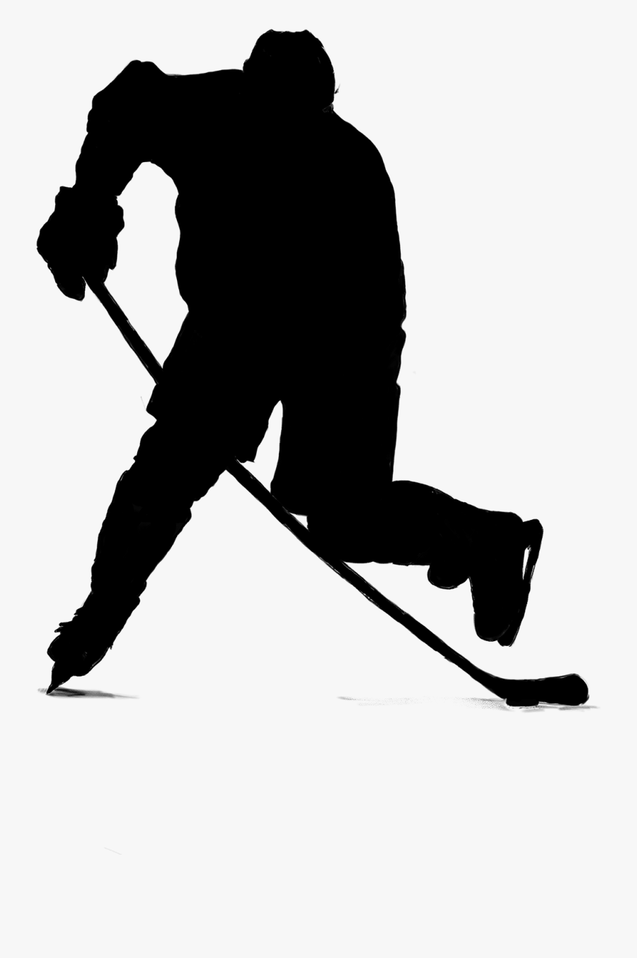 Ice Hockey Silhouette Clip Art Player - Skier Turns, Transparent Clipart