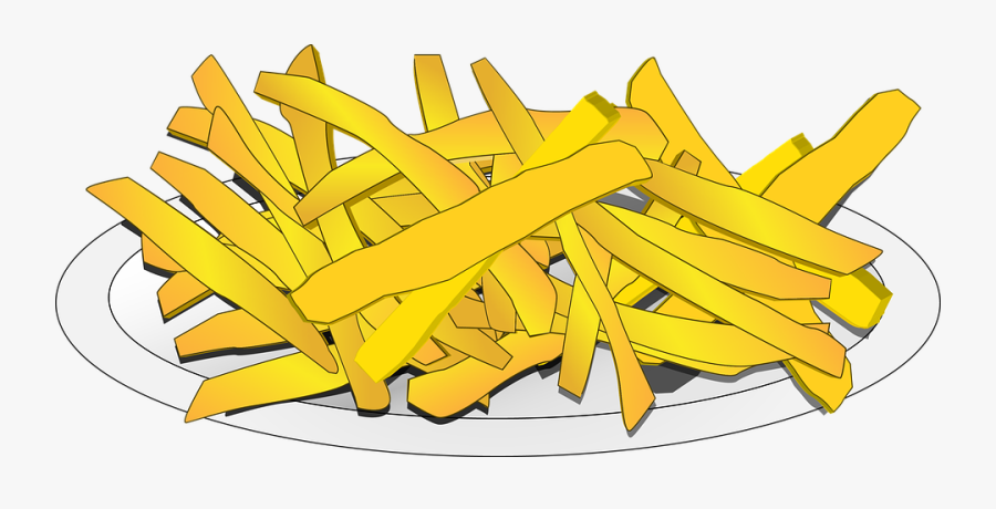 Transparent French Fries Clip Art - Cartoon French Fries On A Plate , Free ...