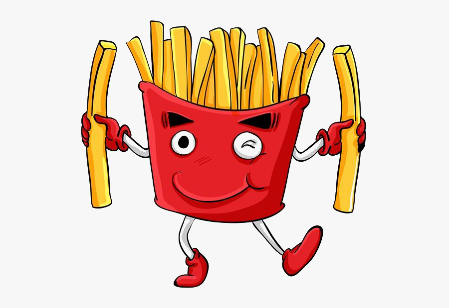 French Fries Fast Food Junk Food Cartoon - Chips Cartoon, Transparent Clipart
