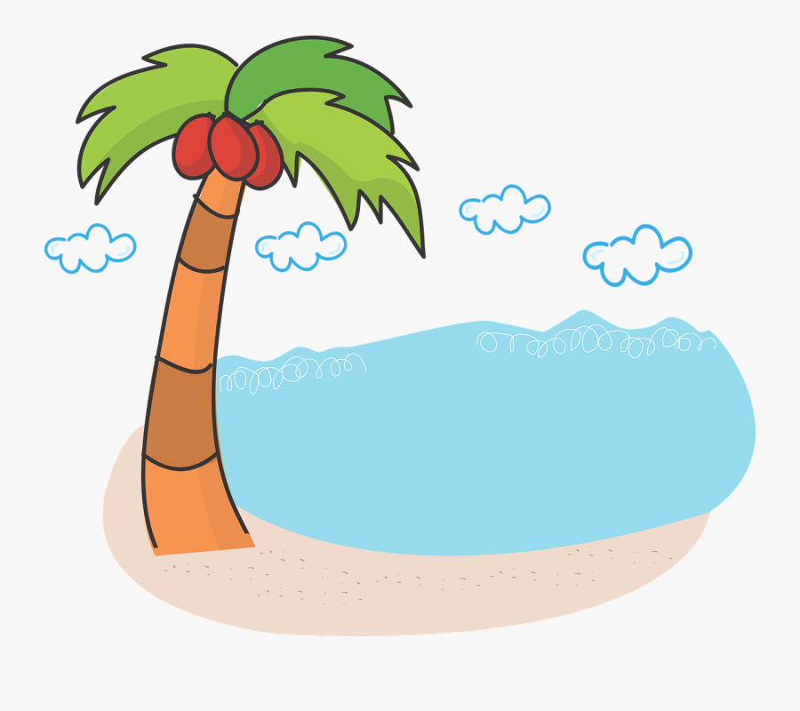 Palm Vector Graphics,free Pictures, - Palm Tree Beach Clip Art, Transparent Clipart
