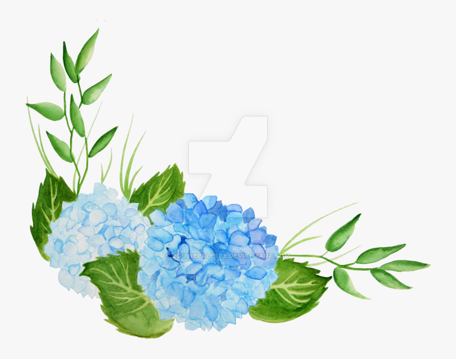 Blue Hydrangea Watercolor Png, Transparent Clipart