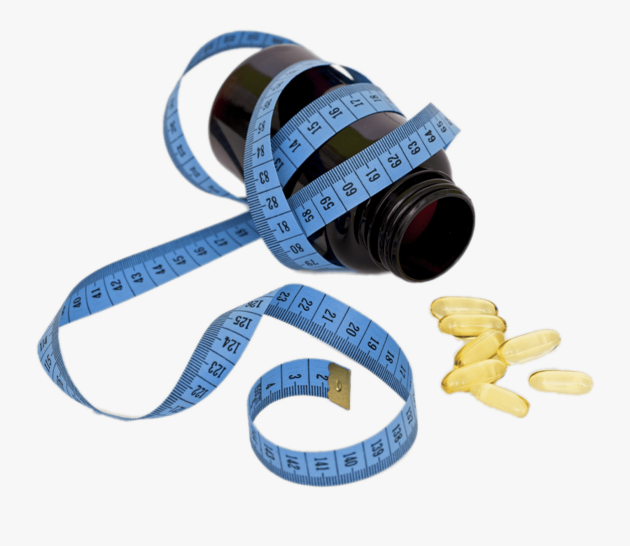 Diet Pills Bottle Measuring Tape - Diet Pills Transparent Background, Transparent Clipart