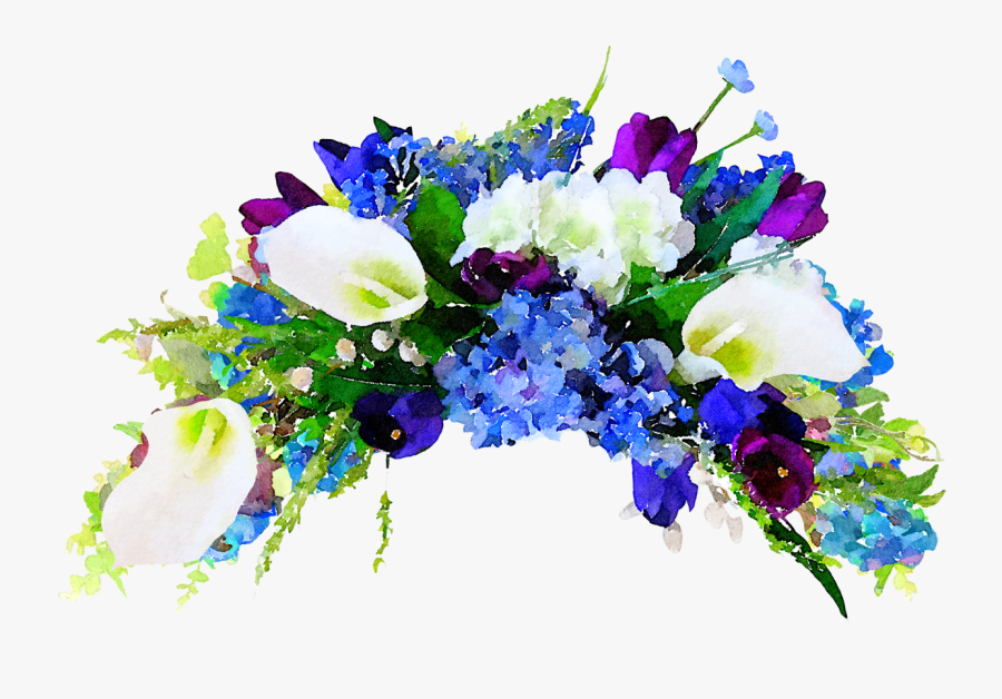 Water Color Flowers Png Blue, Transparent Clipart