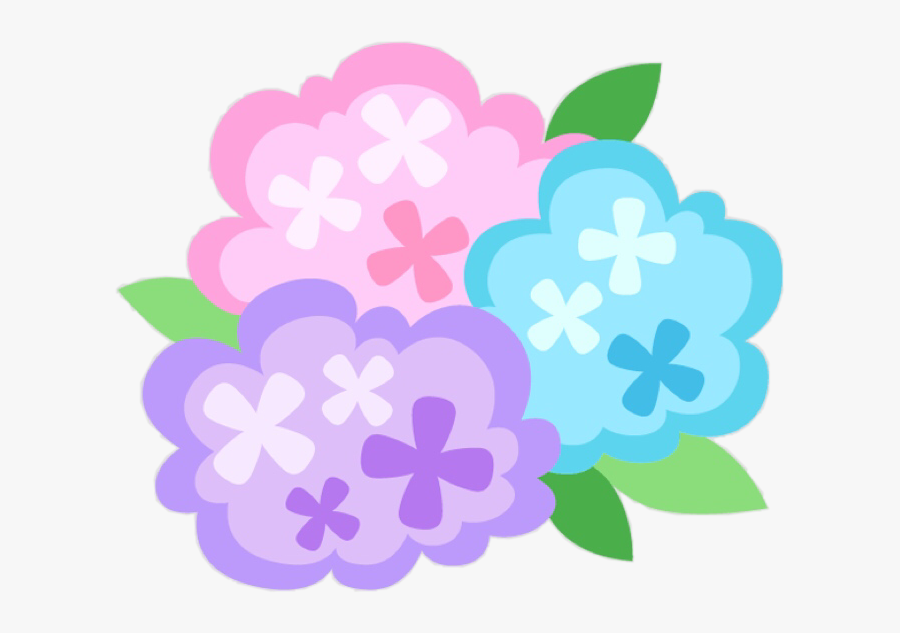Transparent Purple Hydrangea Clipart - しずく ネイル シール あじさい, Transparent Clipart