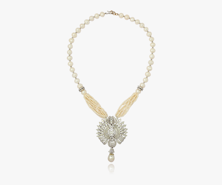 Pearl Diamond Necklace Clipart - Necklace, Transparent Clipart