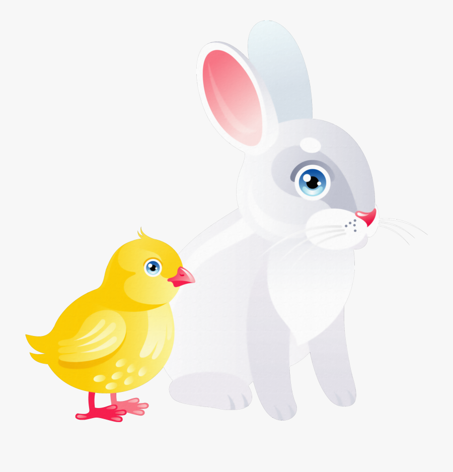 And Bunny Transparent Png - Clipart Chicken And Rabbit, Transparent Clipart