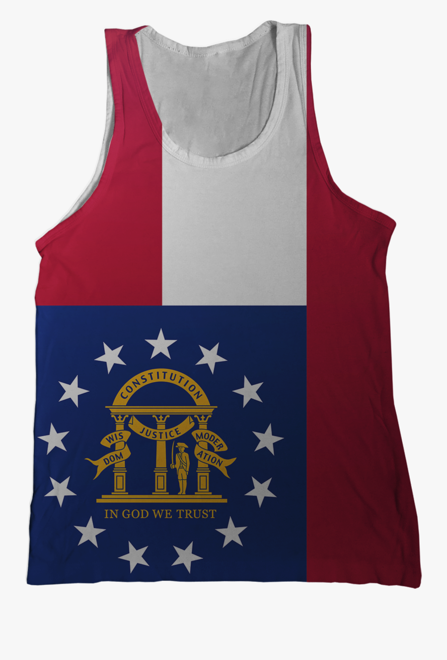 Georgia State Flag Tank Top - Georgia State Flag 2017, Transparent Clipart