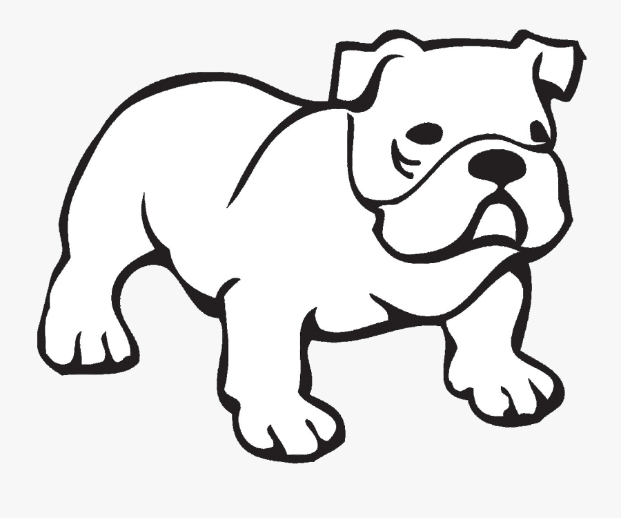 Georgia Bulldog English Clipart Msu Free On Net Tearing - Bulldog Black And White Clip Art, Transparent Clipart