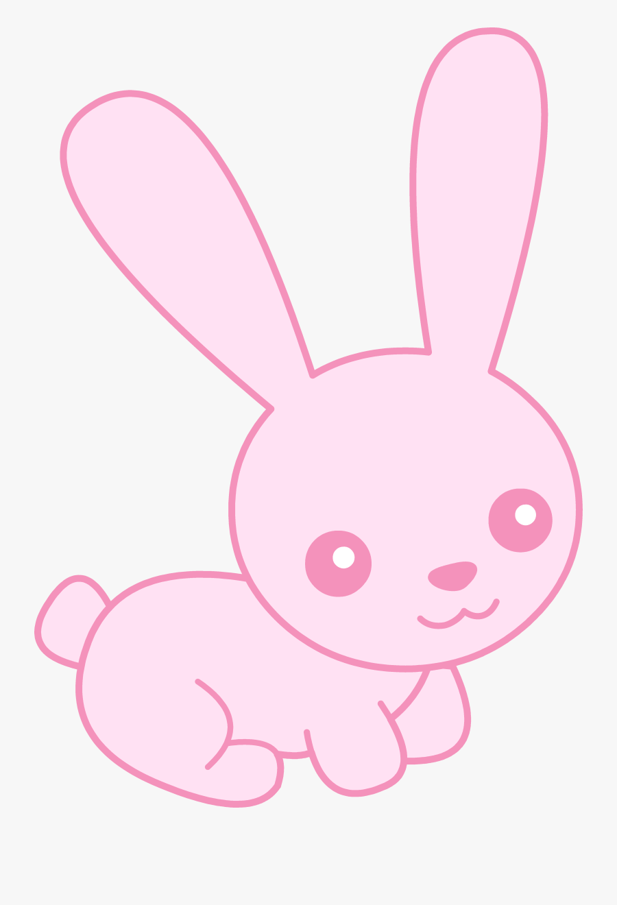 Cute Pink Baby Free - Black And White Clipart Cute Rabbit, Transparent Clipart
