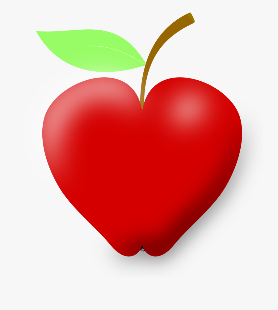 Transparent Heart Clipart - Apple In The Shape Of A Love Heart, Transparent Clipart