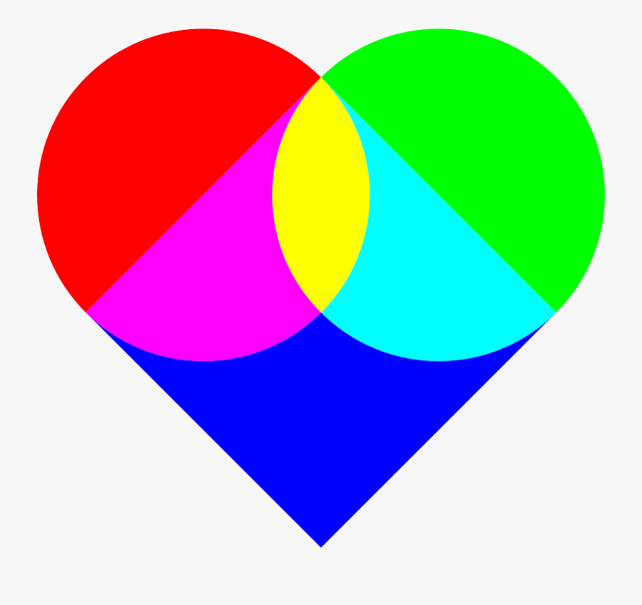 Svg Heart Made Of Simple Shapes - Rgb Heart, Transparent Clipart