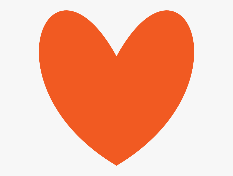 Orange Color Heart Shape, Transparent Clipart