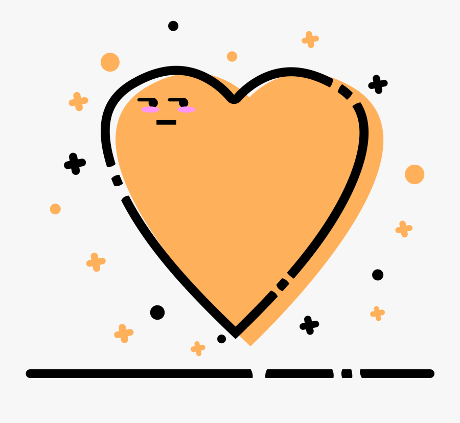 Orange Love Shape Meb Style Texture Border Png And - Heart, Transparent Clipart
