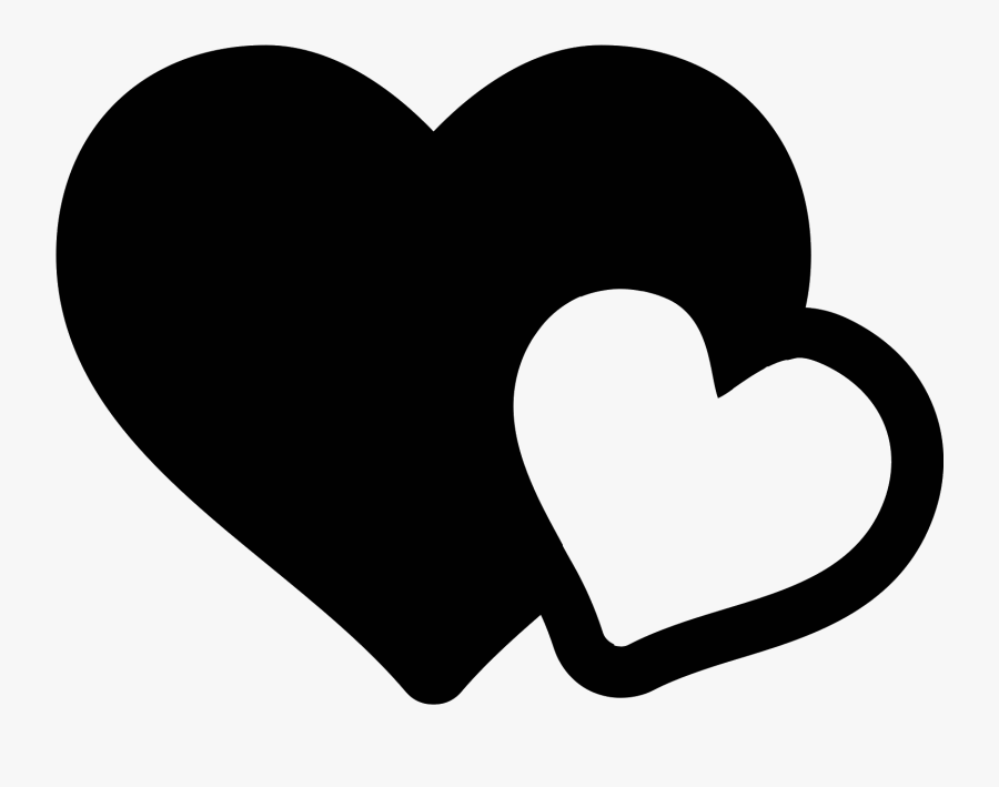 The Icon Shows Two Heart Shapes - Health Vector Black And White, Transparent Clipart