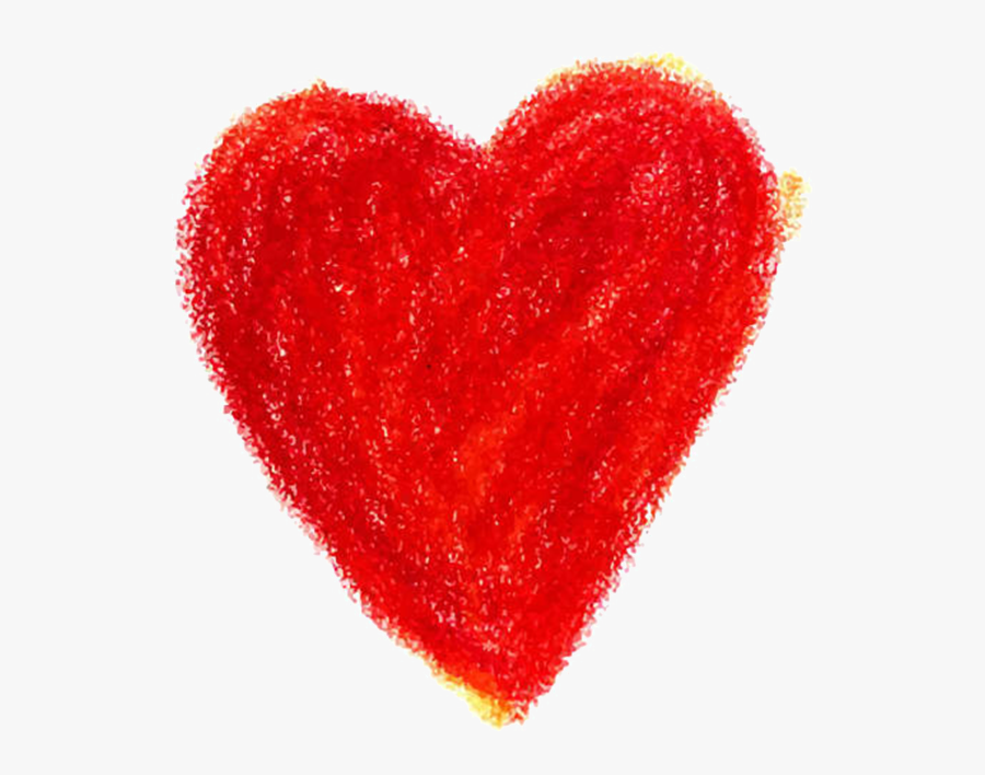 Crayon Heart Clipart - Drew A Heart Red, Transparent Clipart