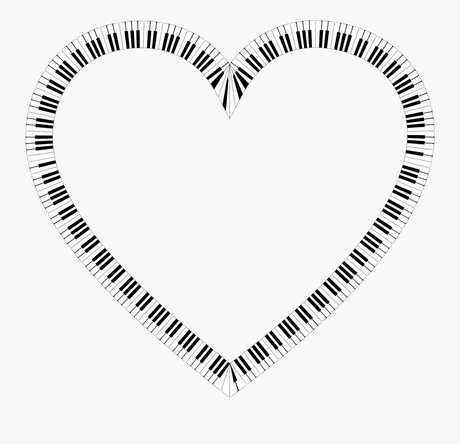 Svg Royalty Free Library Heart Shape Clipart Black - Heart Shaped Piano Keys, Transparent Clipart