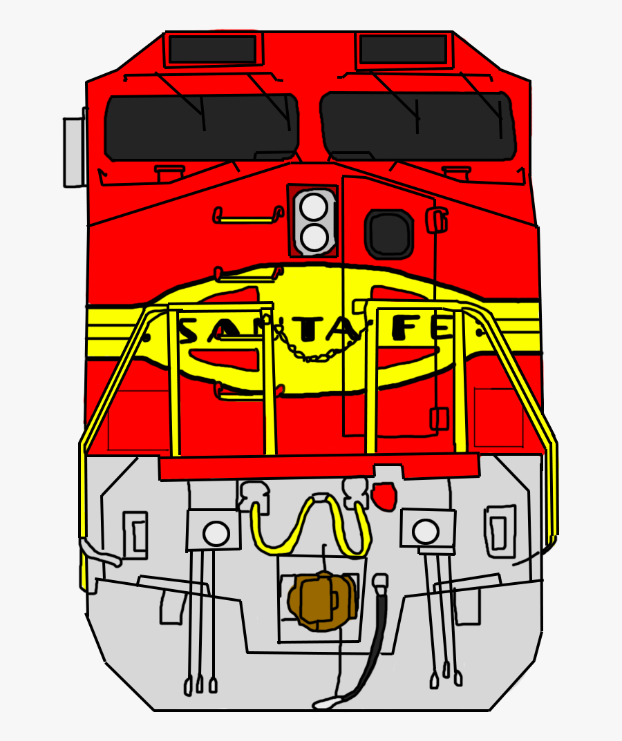 Santa Fe Dash - Santa Fe Diesel Locomotive Drawing, Transparent Clipart