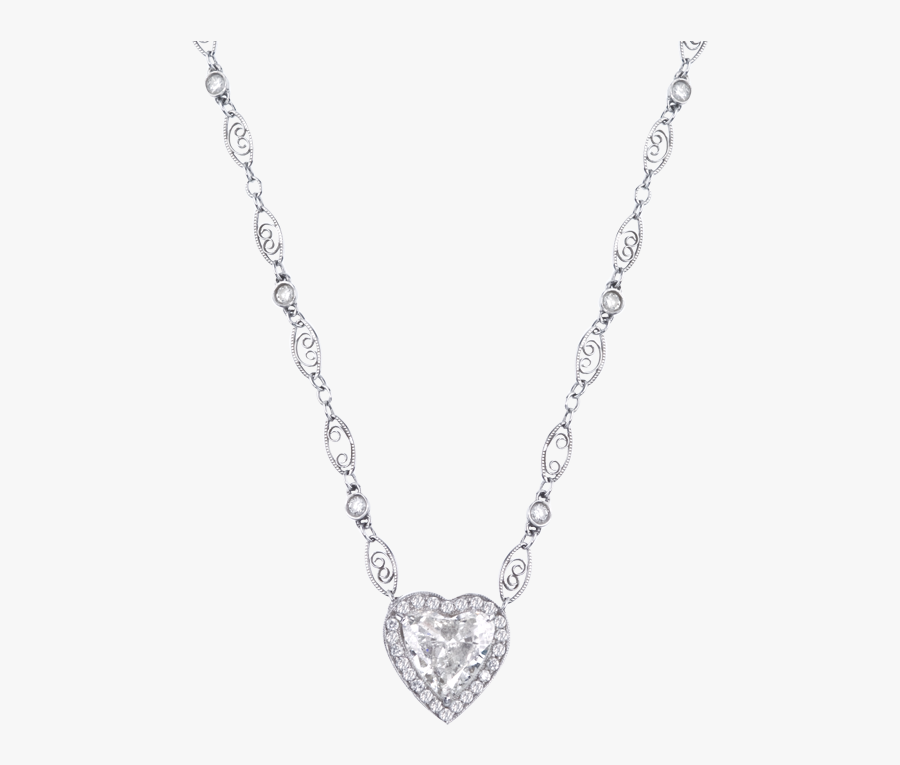 Clipart Freeuse Library Heart Shape Pendant With Diamond - Necklace, Transparent Clipart