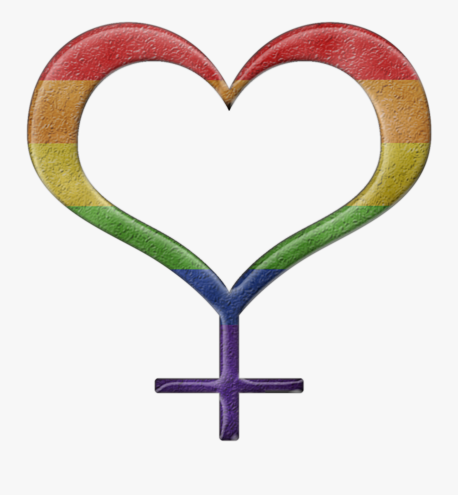 Lesbian Pride Design Rainbow - Heart Female Symbol Meaning, Transparent Clipart
