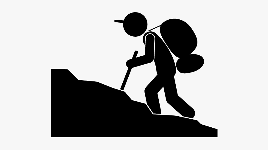 Climbing Mountaineering Computer Icons Pictogram Clip - Mountain Climbing Black And White Clipart, Transparent Clipart