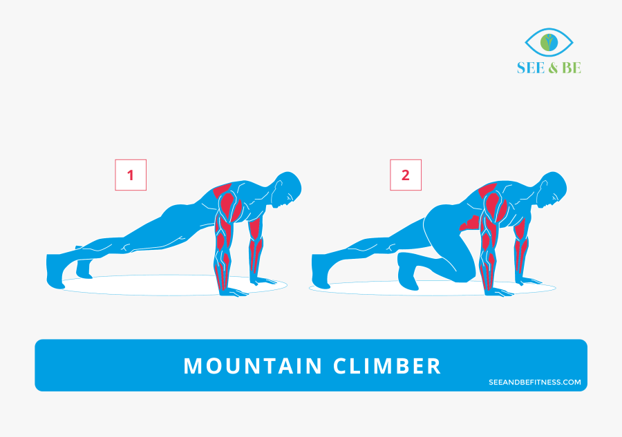 Clip Art Mountain See Be Fitness - Push Ups To Row Muscles, Transparent Clipart